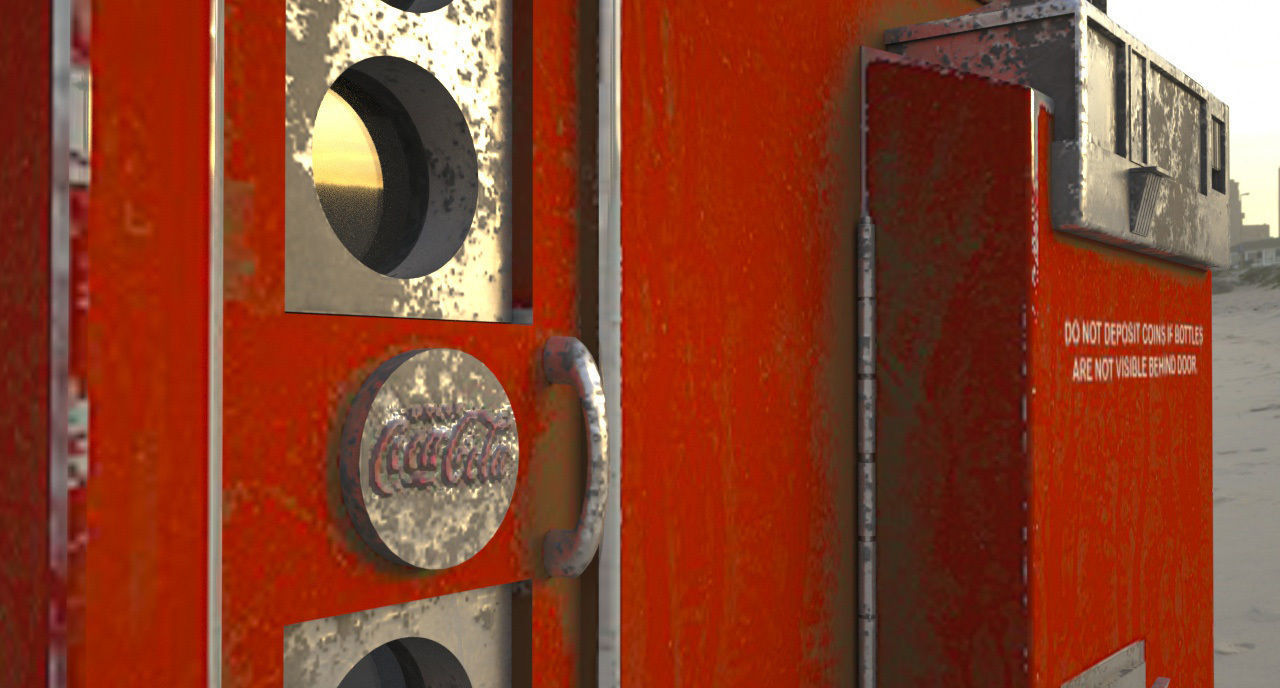 Coca Cola  Old Big   Vending Machine  design Low-poly 3D model_10