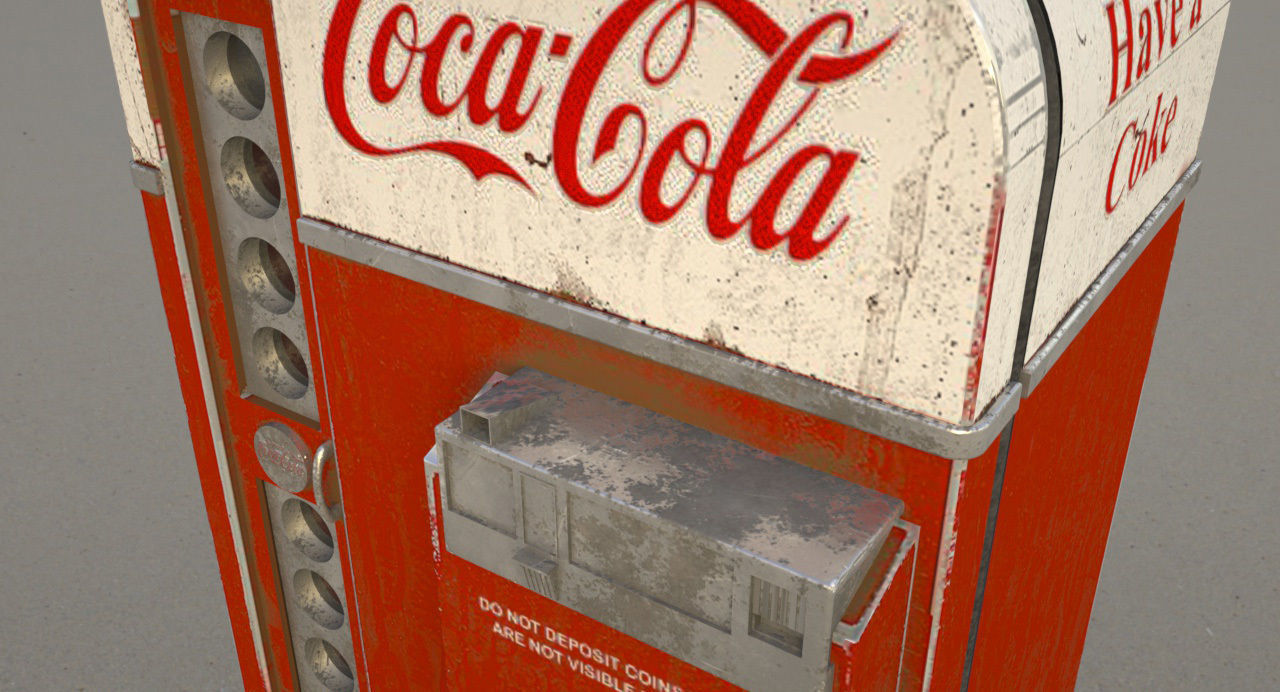 Coca Cola  Old Big   Vending Machine  design Low-poly 3D model_9