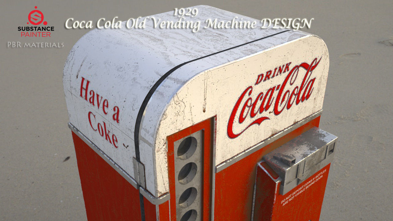Coca Cola  Old Big   Vending Machine  design Low-poly 3D model_5