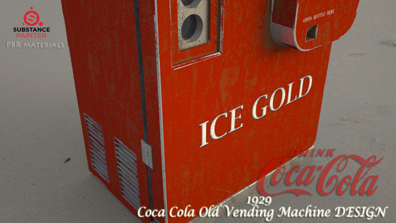 Coca Cola  Old Big   Vending Machine  design Low-poly 3D model_7