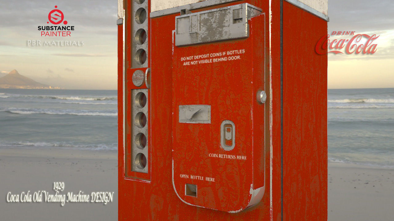 Coca Cola  Old Big   Vending Machine  design Low-poly 3D model_8
