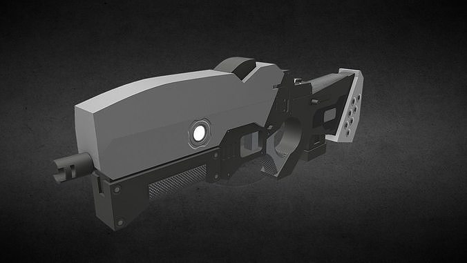 Sci-fi rifle Low-poly 3D model