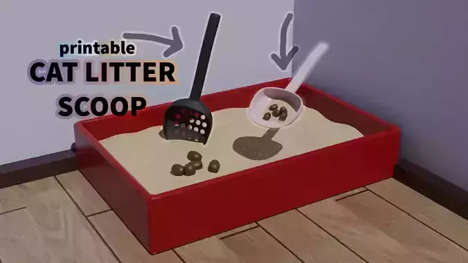 Printable Cat Litter Scoops 3D print model