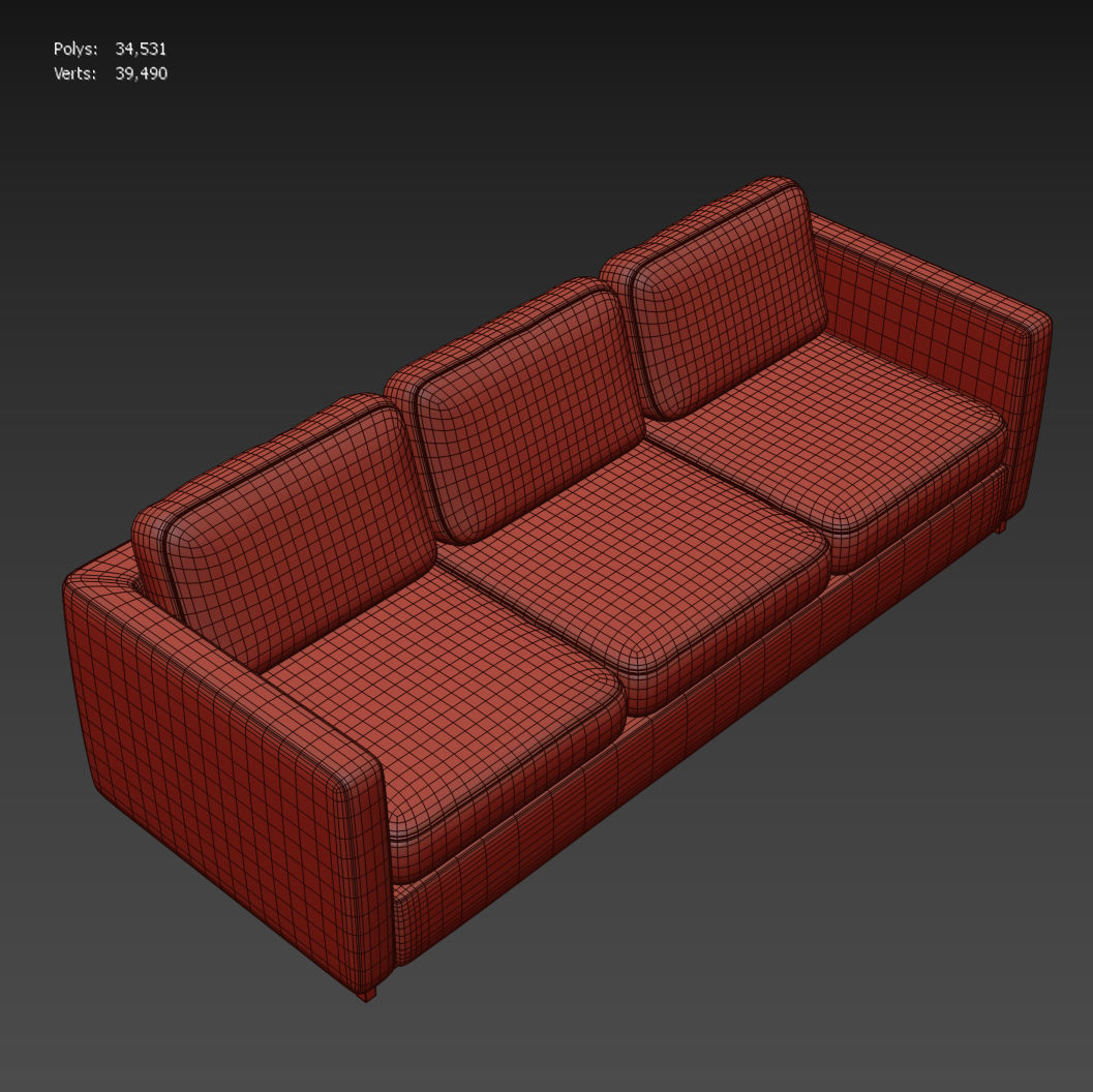 Stylish Seat three 3D model_6