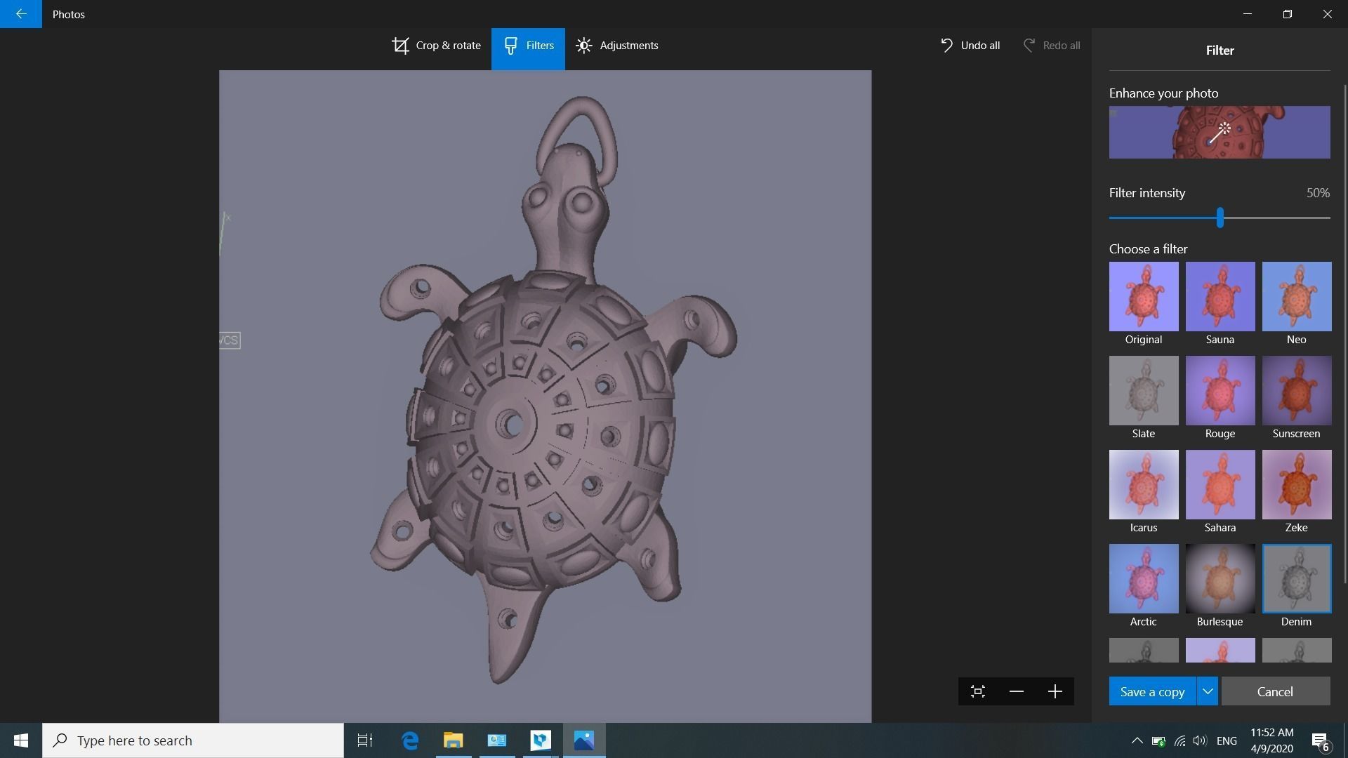 Turtle pendent  3D print model_5