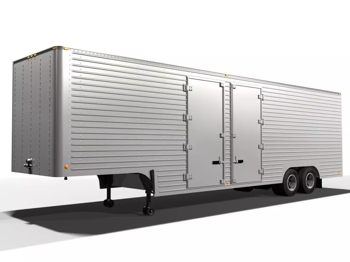 Vintage Moving Van 3D model_0