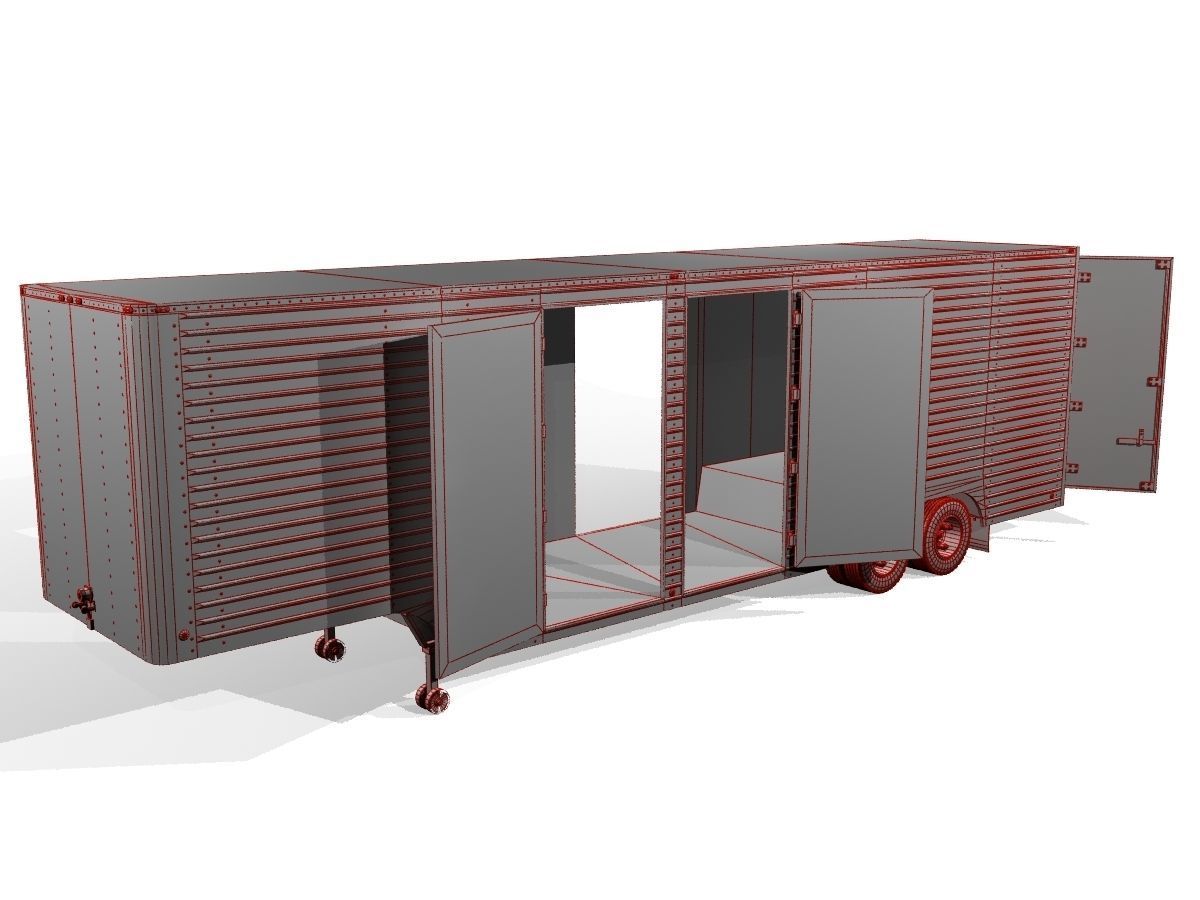 Vintage Moving Van 3D model_14