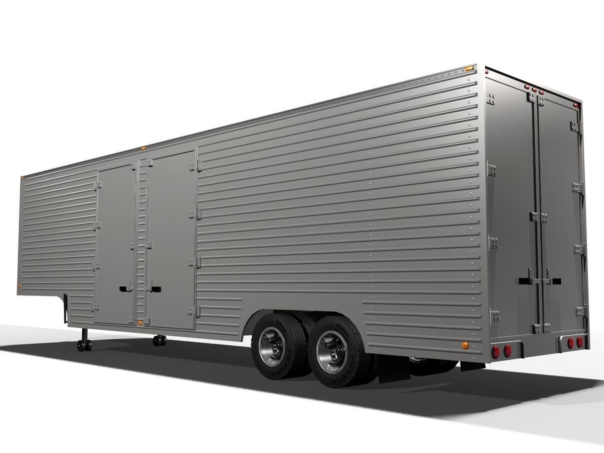 Vintage Moving Van 3D model_1