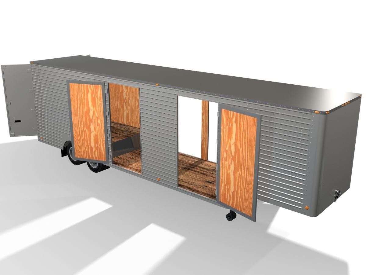 Vintage Moving Van 3D model_6