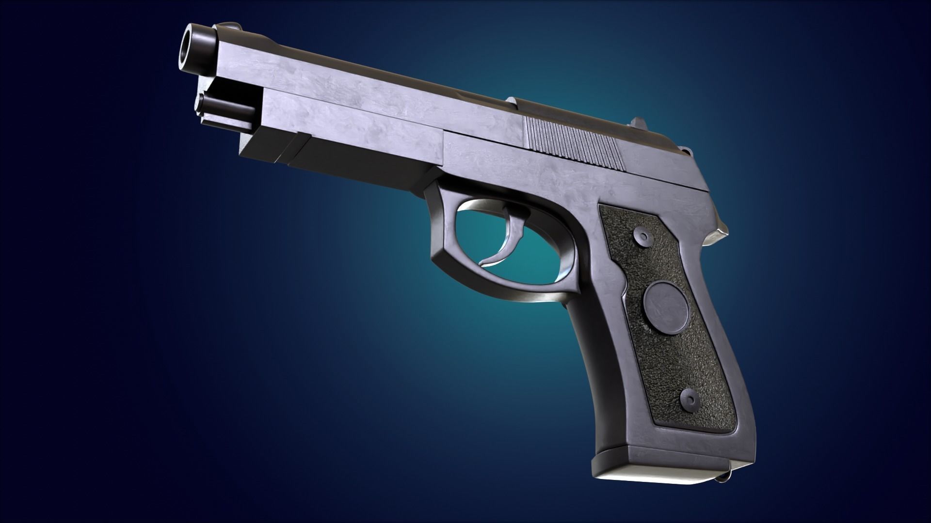 Beretta M9 Pistol 3D model_2