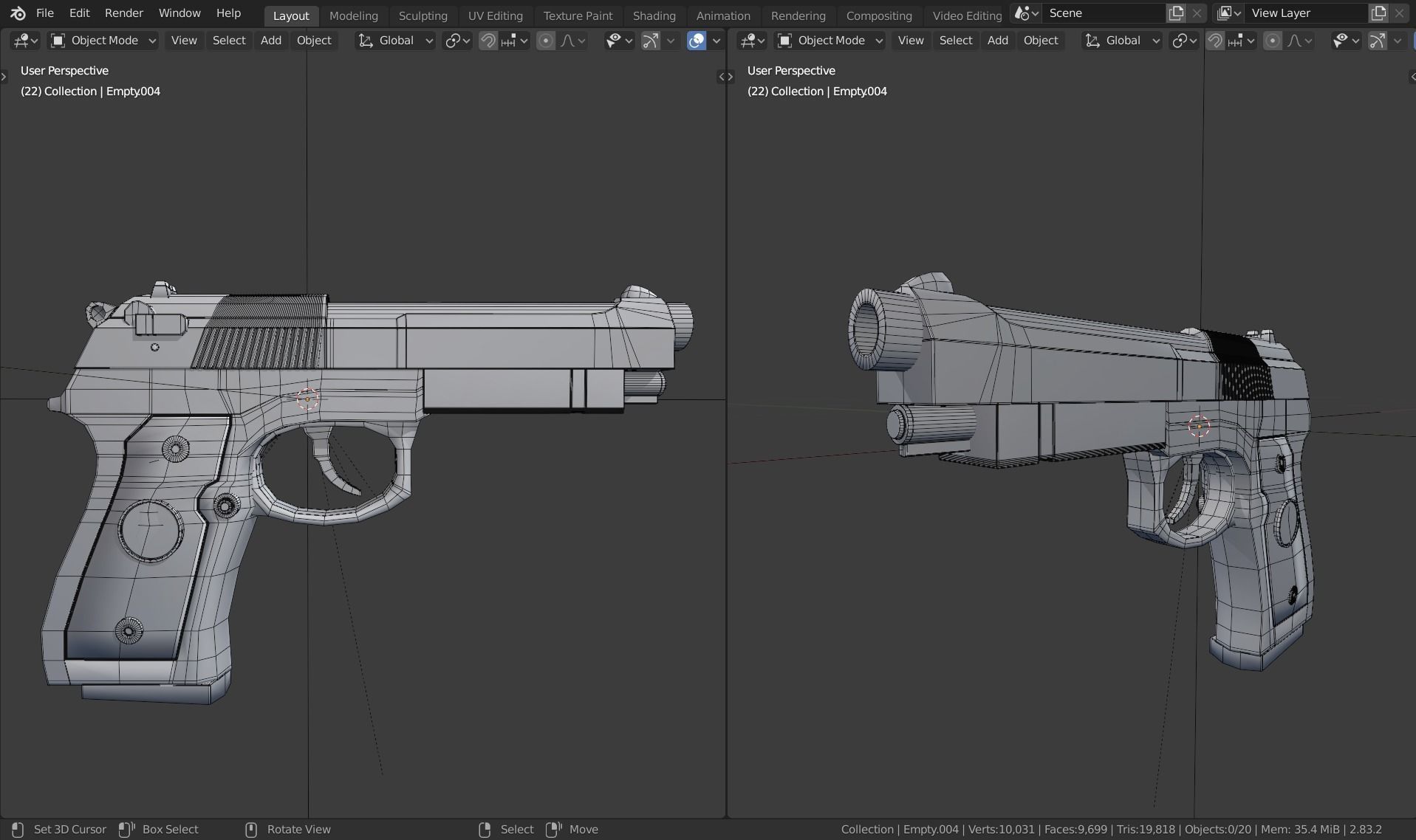 Beretta M9 Pistol 3D model_6