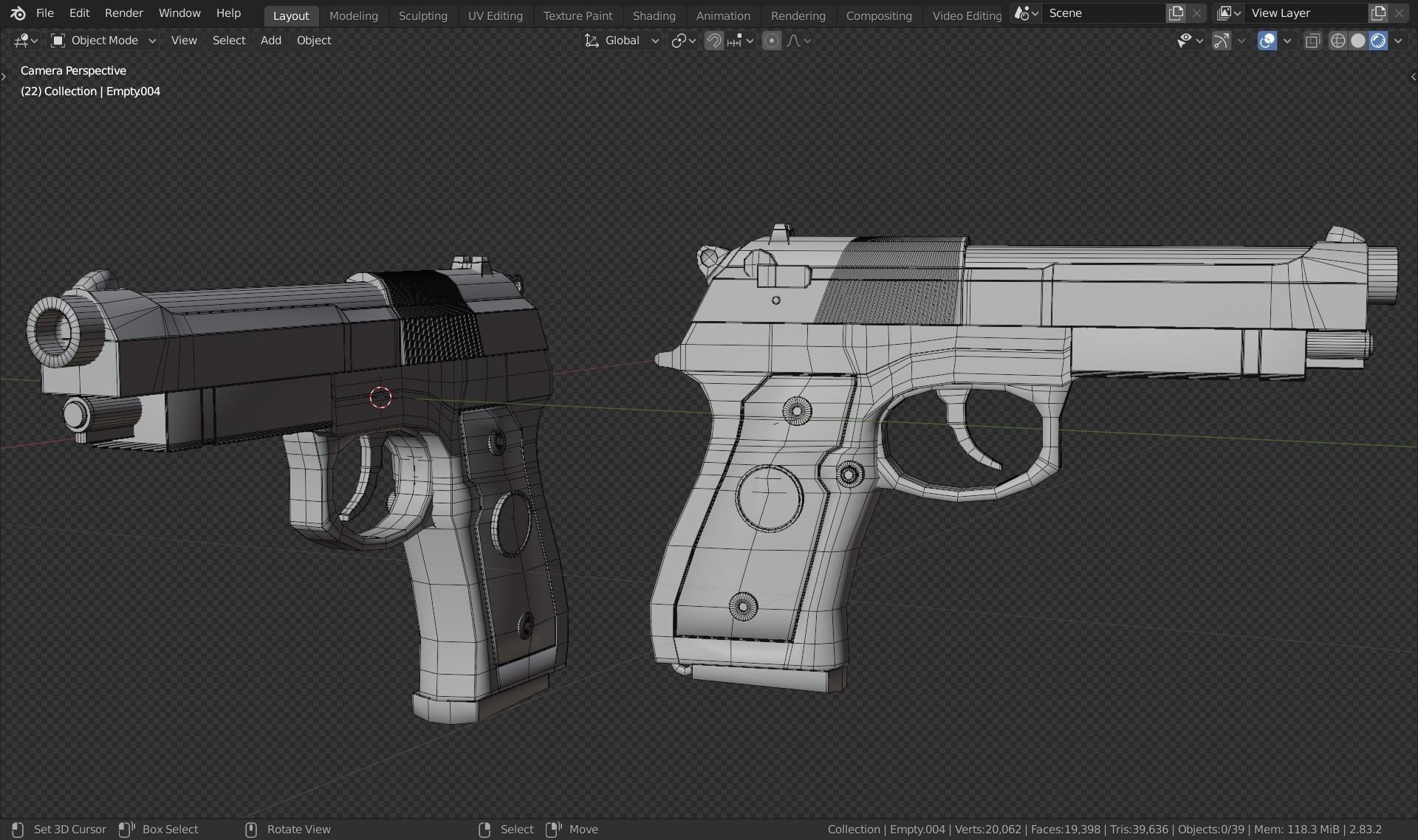 Beretta M9 Pistol 3D model_7