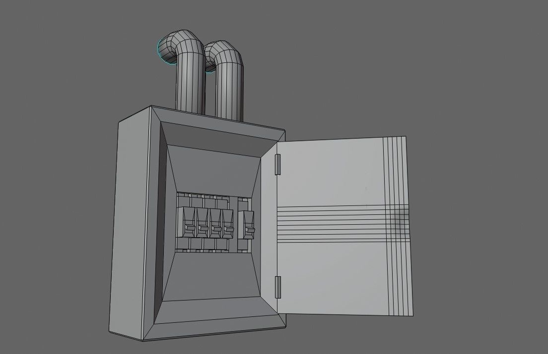 Circuit Breaker Box - Fuse - Electricity - Caixa de Disjuntores Low-poly 3D model_18
