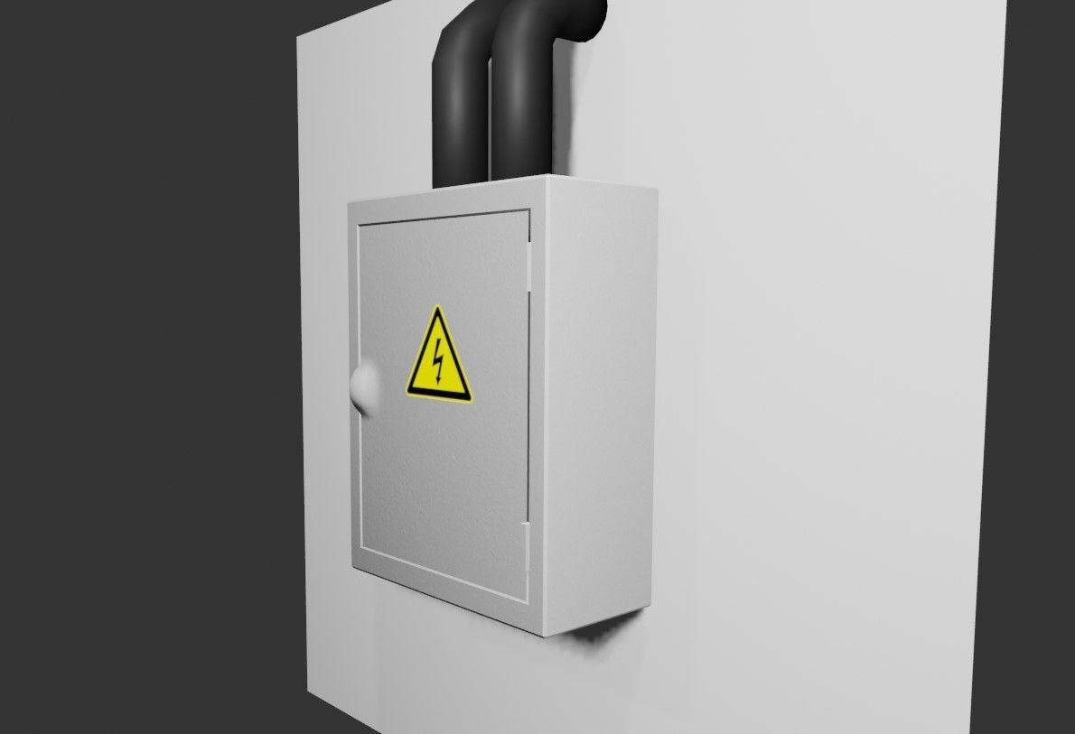 Circuit Breaker Box - Fuse - Electricity - Caixa de Disjuntores Low-poly 3D model_4
