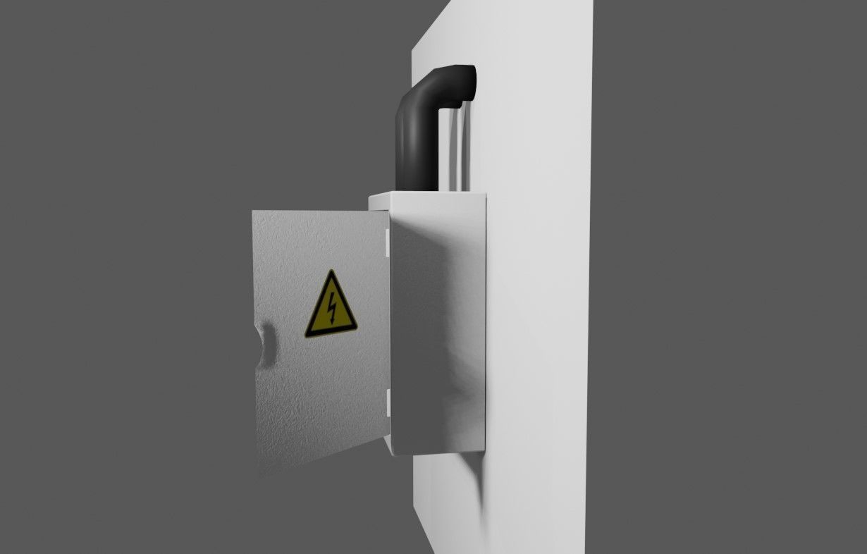 Circuit Breaker Box - Fuse - Electricity - Caixa de Disjuntores Low-poly 3D model_11