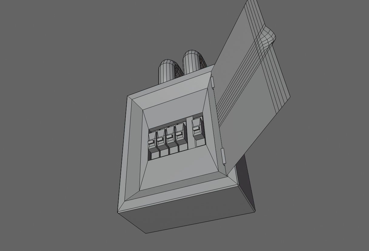 Circuit Breaker Box - Fuse - Electricity - Caixa de Disjuntores Low-poly 3D model_19