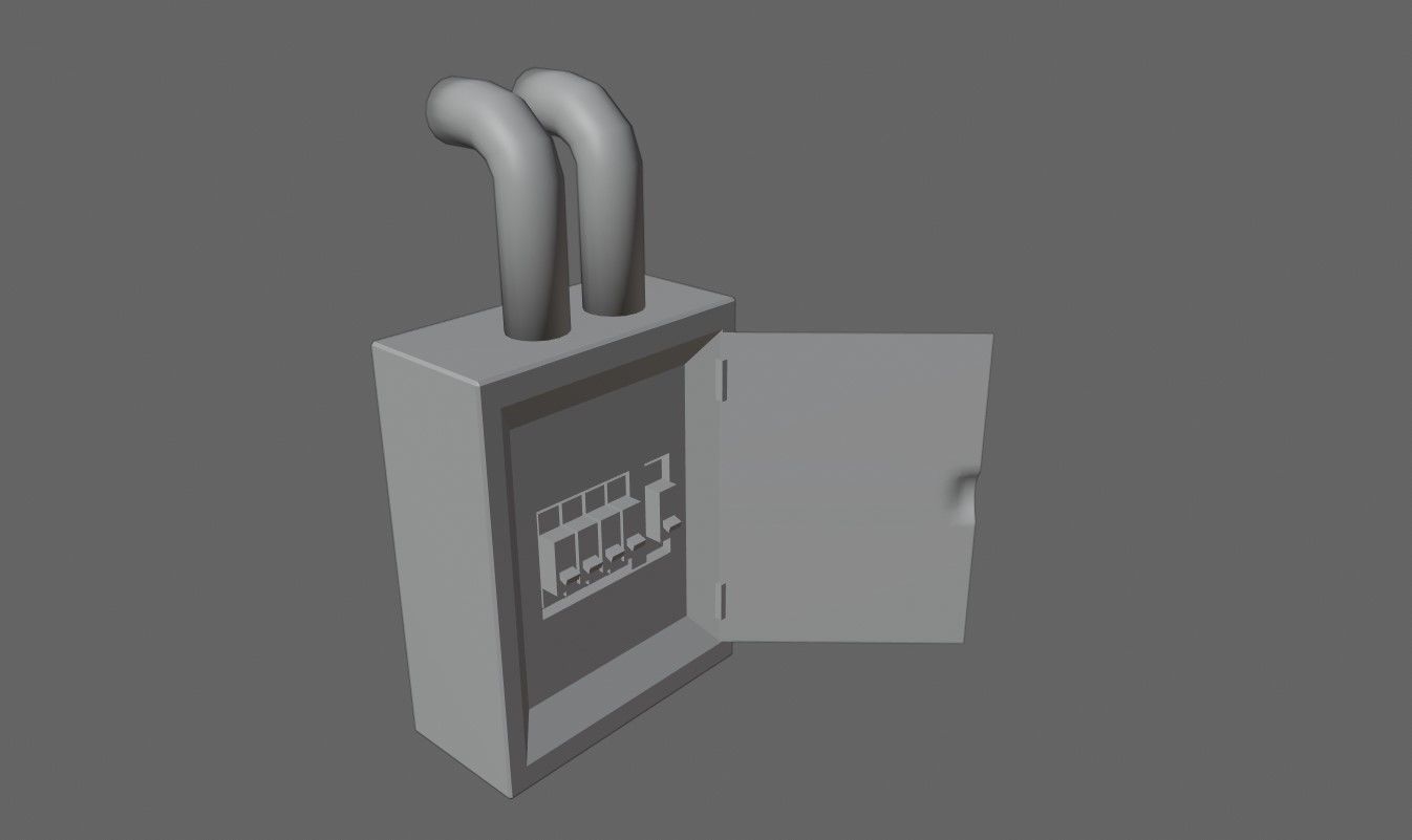 Circuit Breaker Box - Fuse - Electricity - Caixa de Disjuntores Low-poly 3D model_15