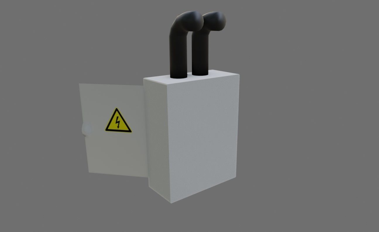 Circuit Breaker Box - Fuse - Electricity - Caixa de Disjuntores Low-poly 3D model_12
