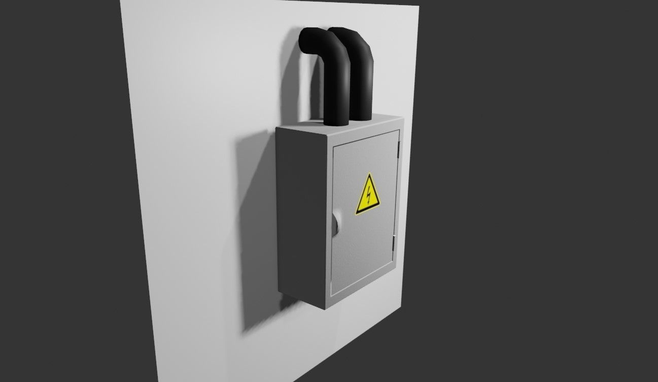 Circuit Breaker Box - Fuse - Electricity - Caixa de Disjuntores Low-poly 3D model_2