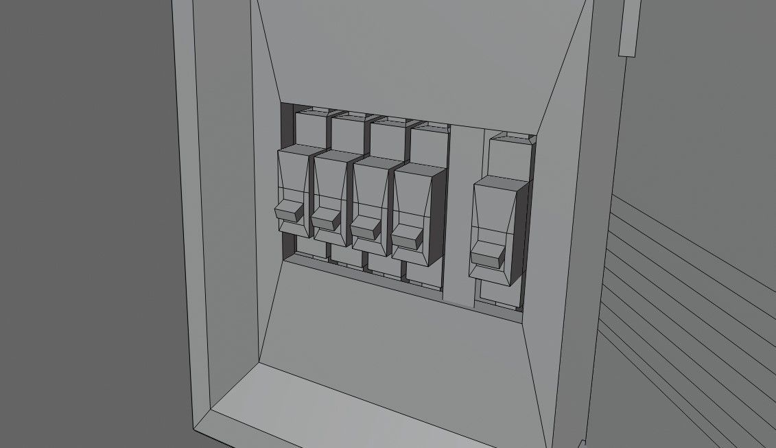 Circuit Breaker Box - Fuse - Electricity - Caixa de Disjuntores Low-poly 3D model_17