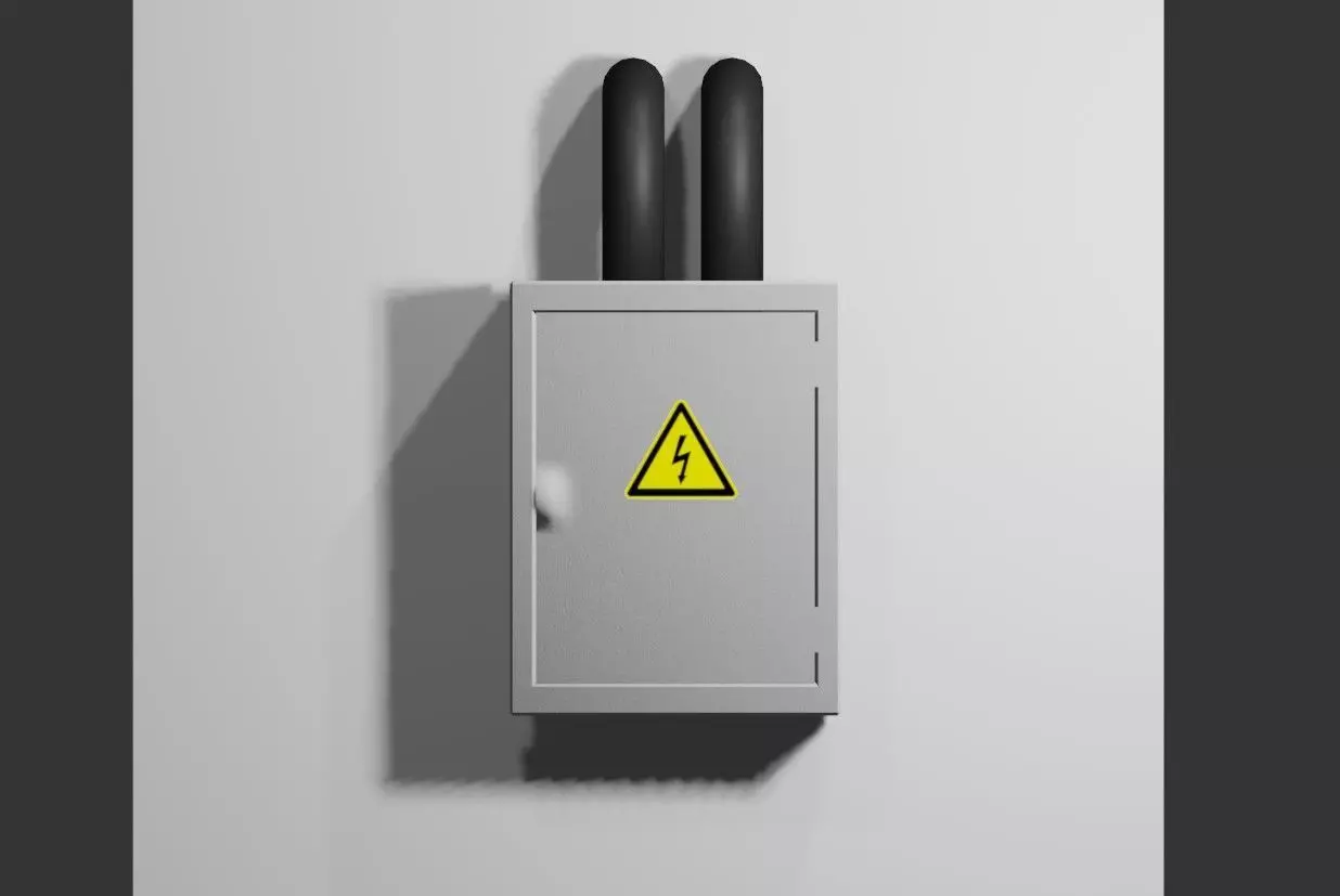 Circuit Breaker Box - Fuse - Electricity - Caixa de Disjuntores Low-poly 3D model_0