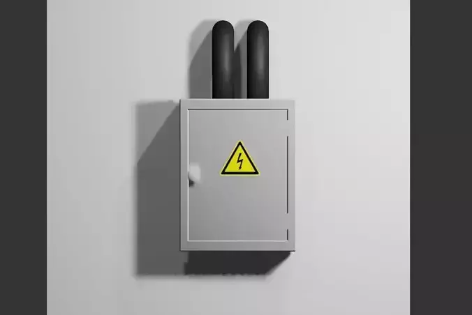 Circuit Breaker Box - Fuse - Electricity - Caixa de Disjuntores Low-poly 3D model