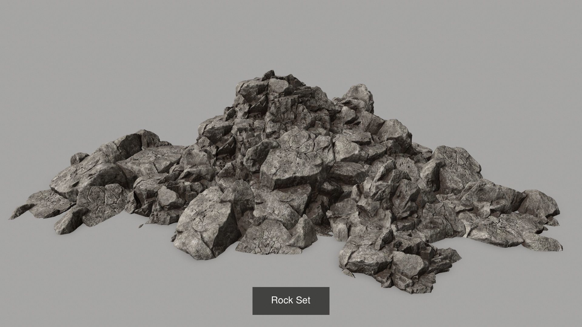 Rock Set pile of rocks 3D Model Collection_2