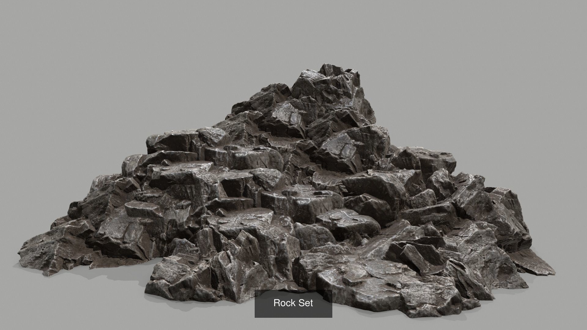 Rock Set pile of rocks 3D Model Collection_1