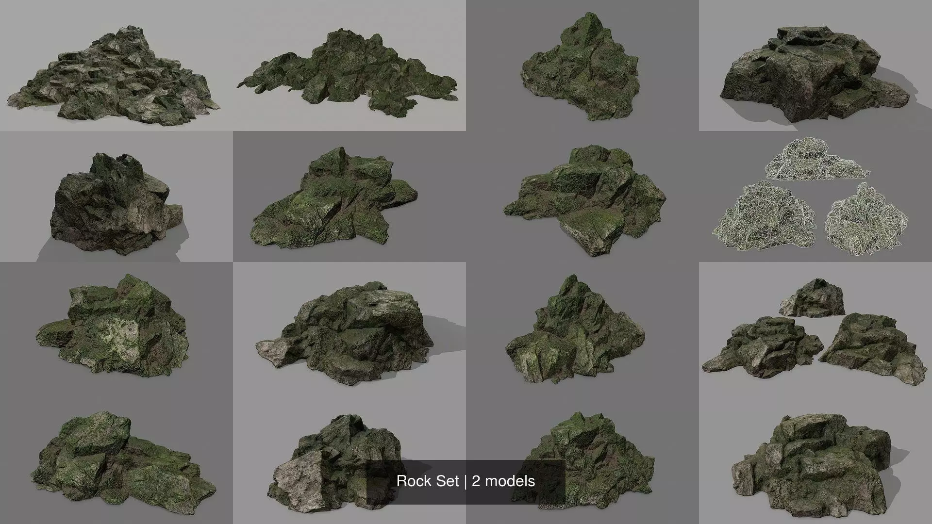 Rock Set mountain 3D Model Collection_0