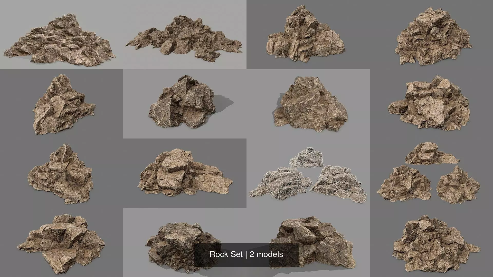 Rock Set 3D Model Collection_0