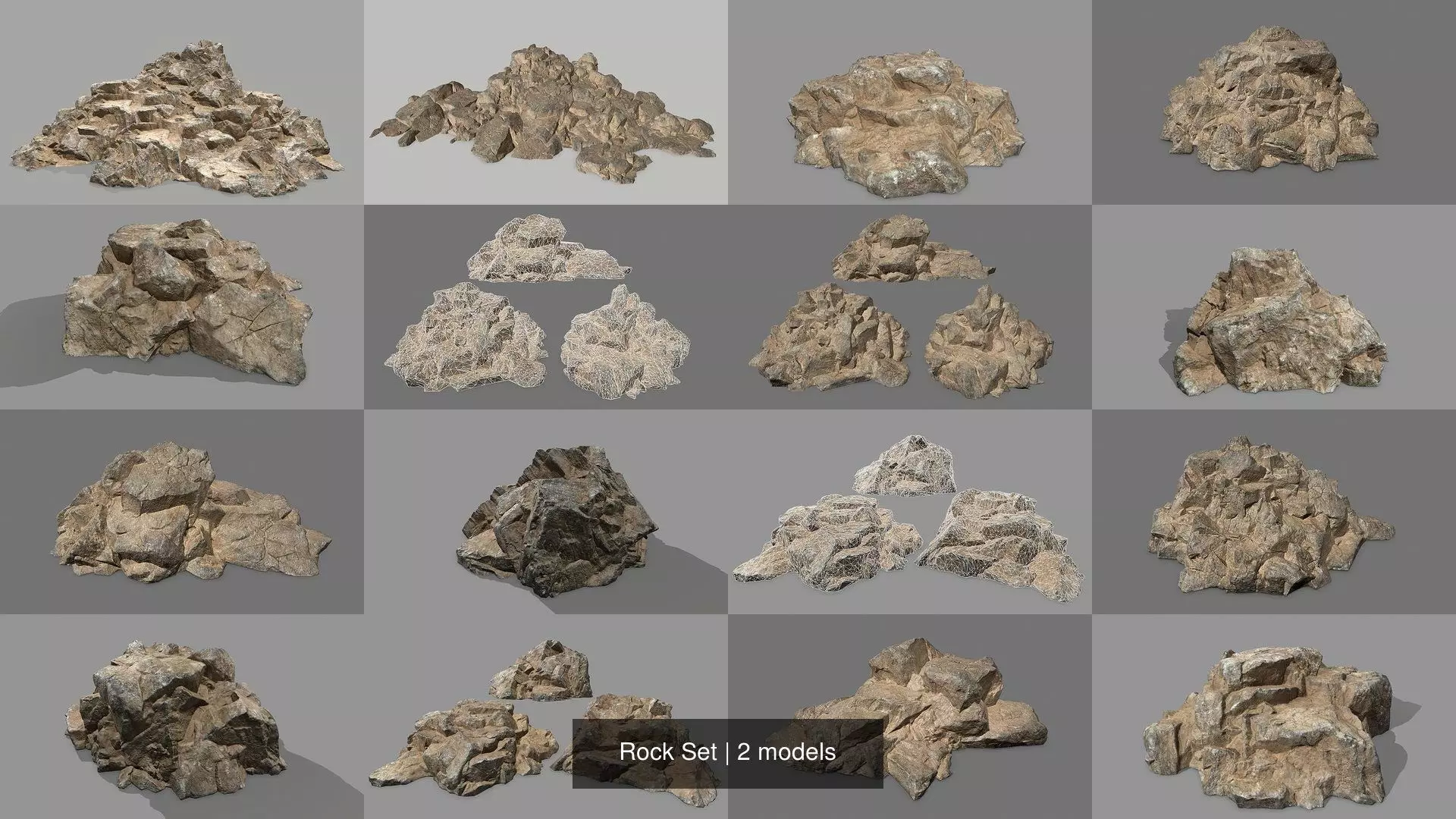 Rock Ed Model 3D Model Pack Rock Set VR / AR / low-poly | CGTrader