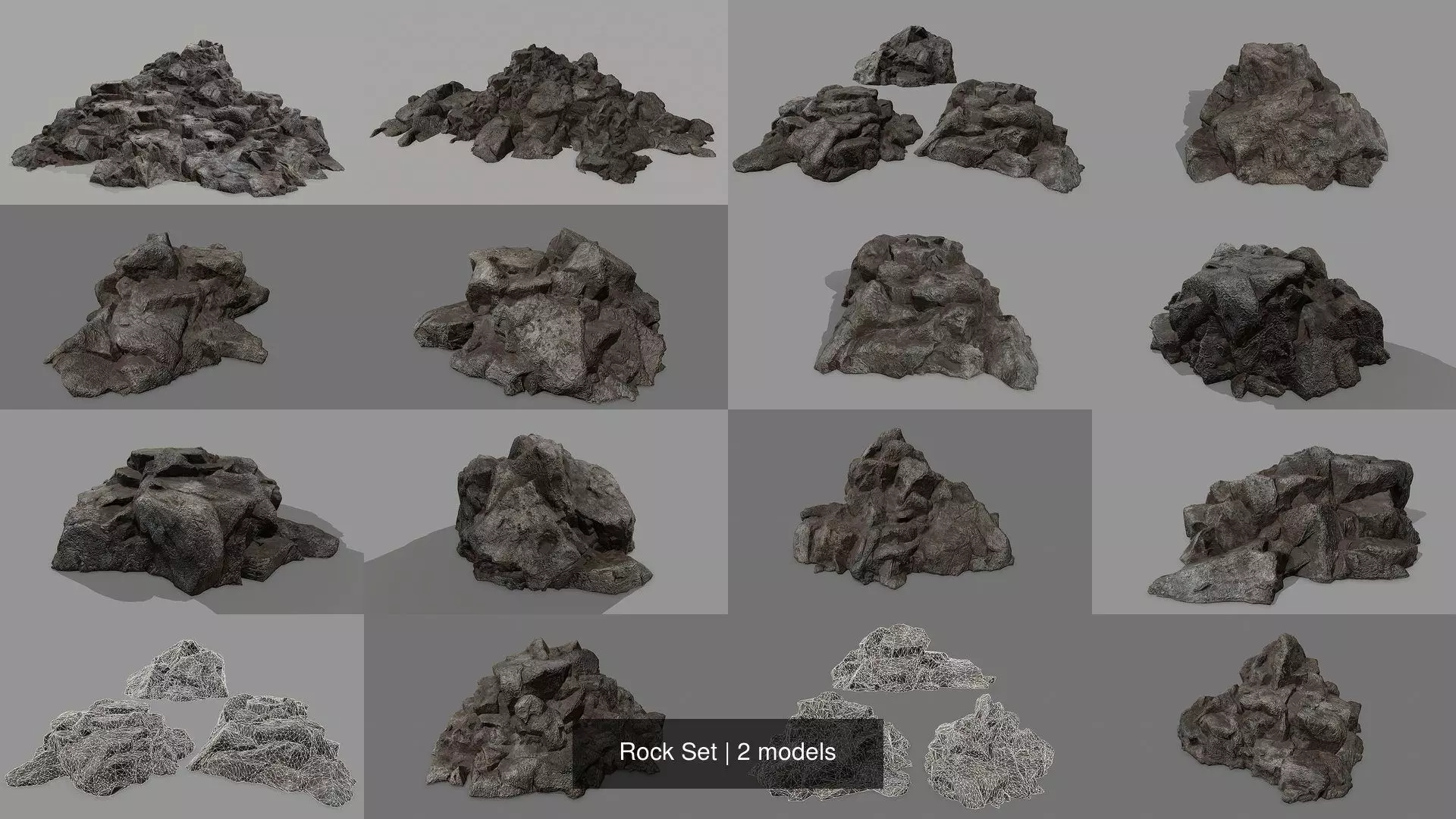 Rock Set 3D Model Collection_0