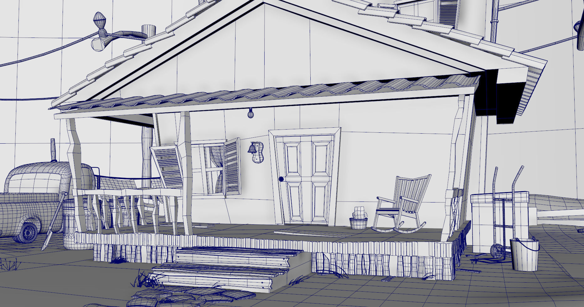 3D Cartoon house environment 3D model_11