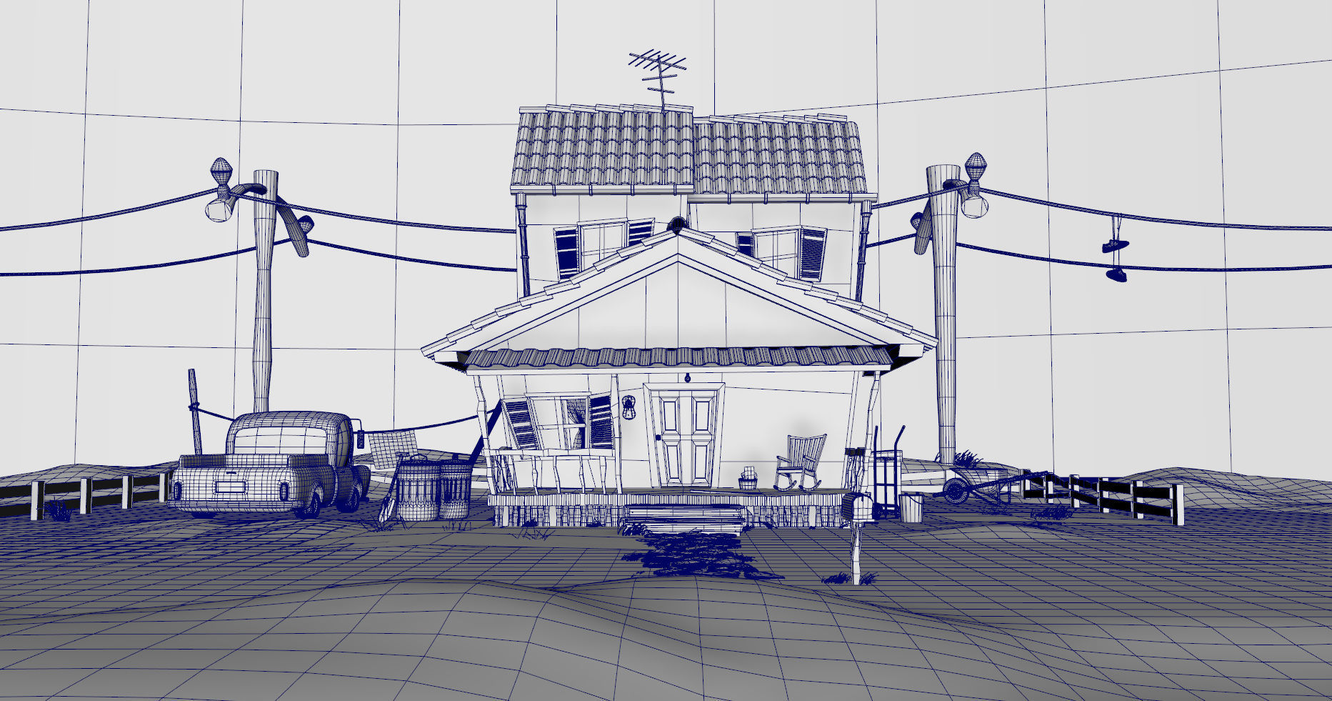 3D Cartoon house environment 3D model_8