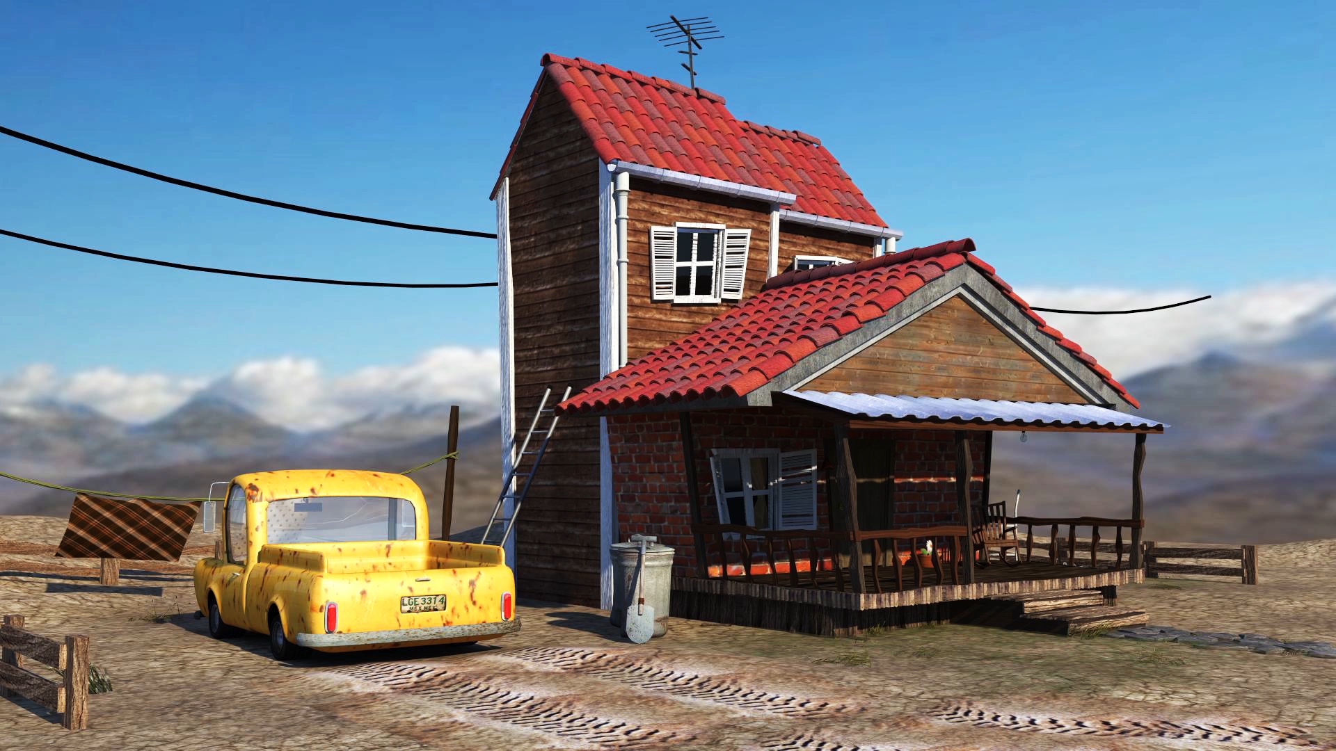 3D Cartoon house environment 3D model_6