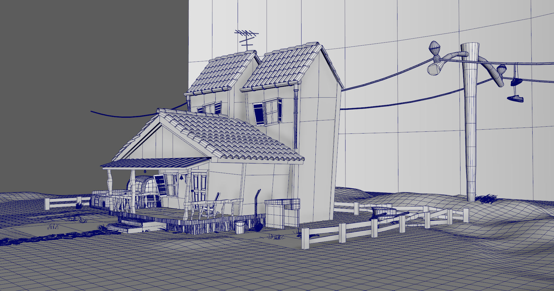 3D Cartoon house environment 3D model_10