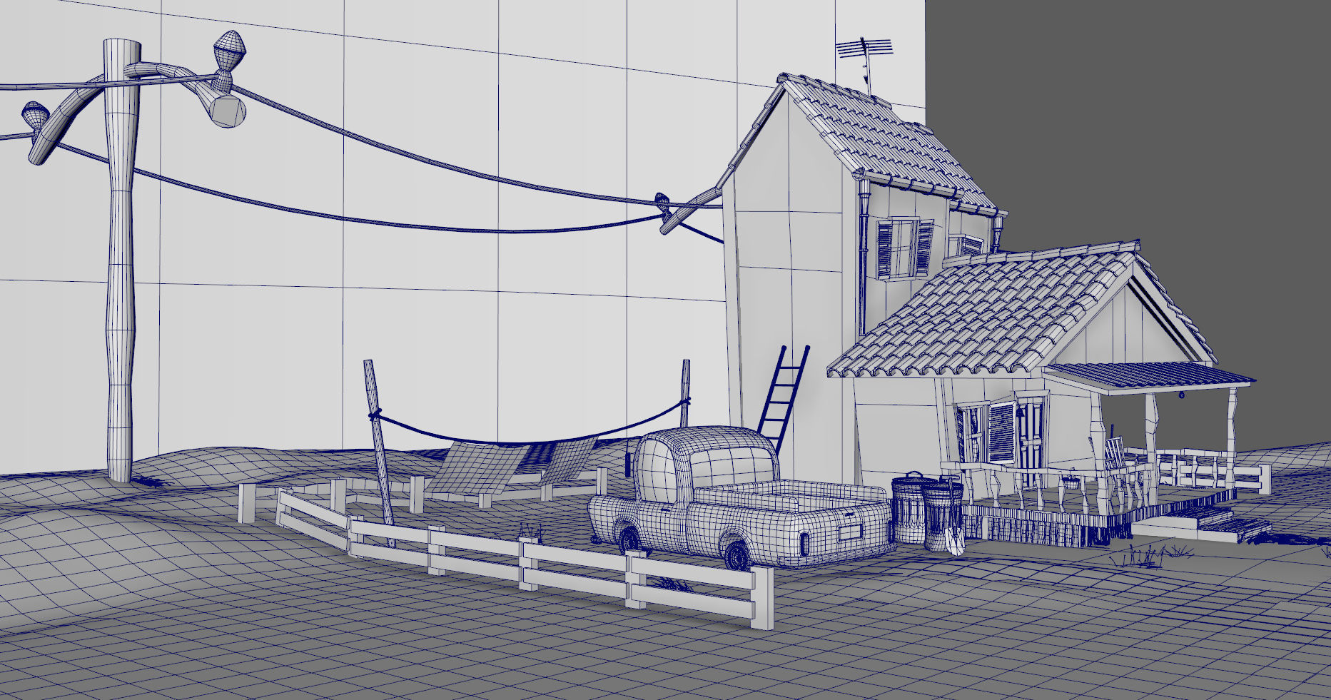 3D Cartoon house environment 3D model_9