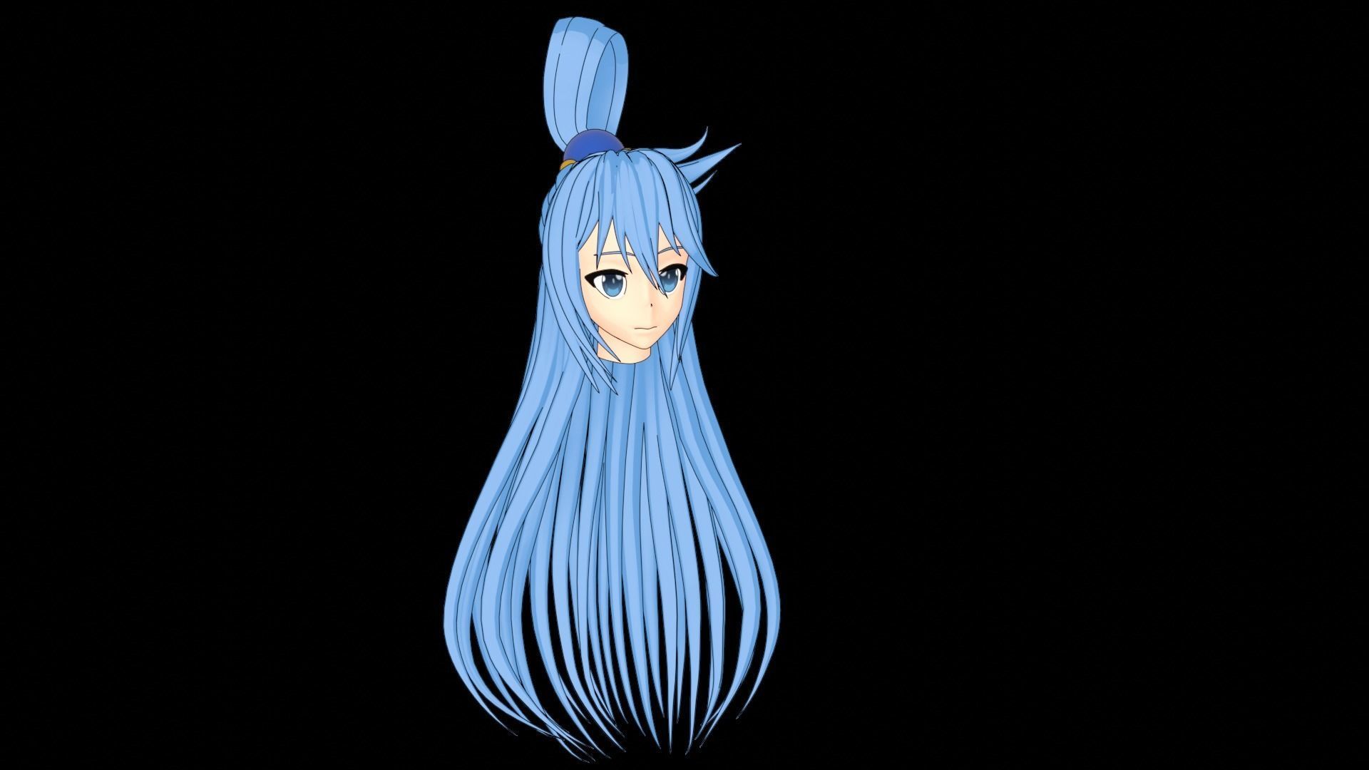 Aqua Hairstyle bust 3D model_4