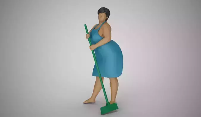 Woman Cleaning Home 3D print model