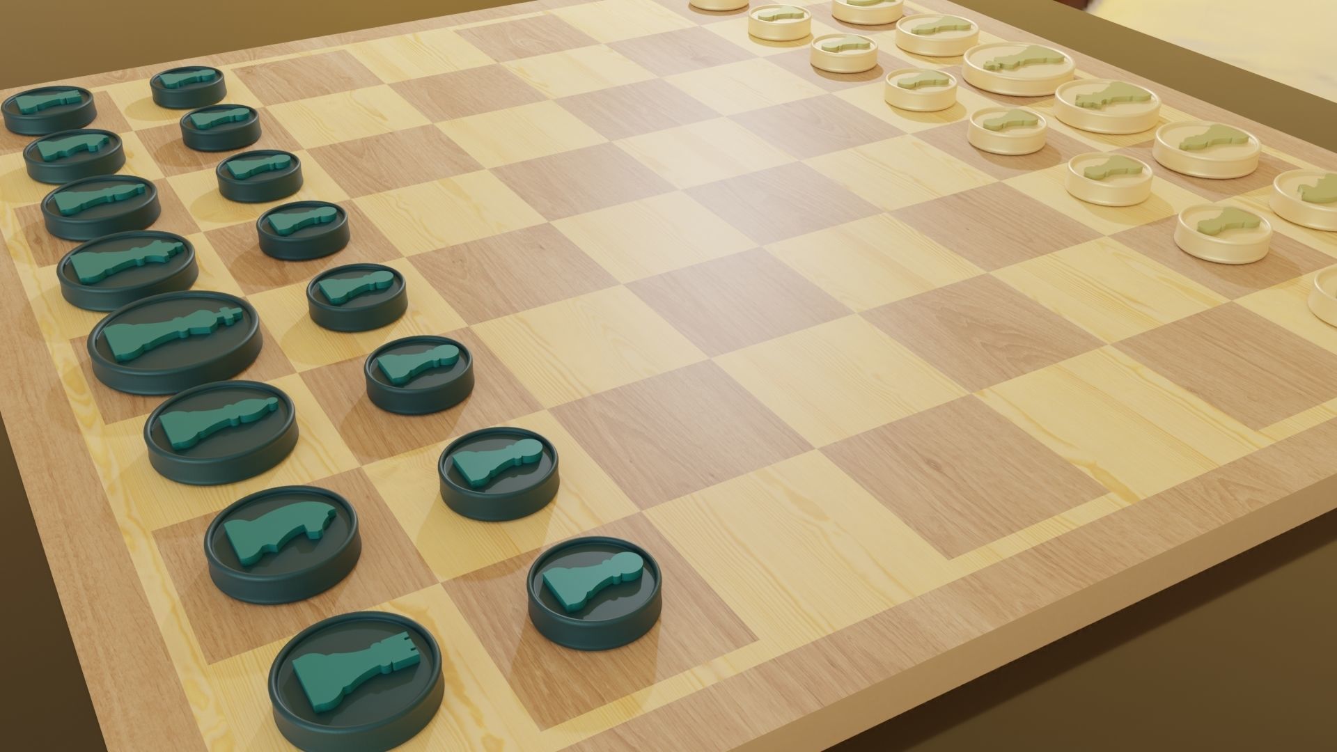 3D printable 2D Flat Chess and Checker Pieces 3D print model_3