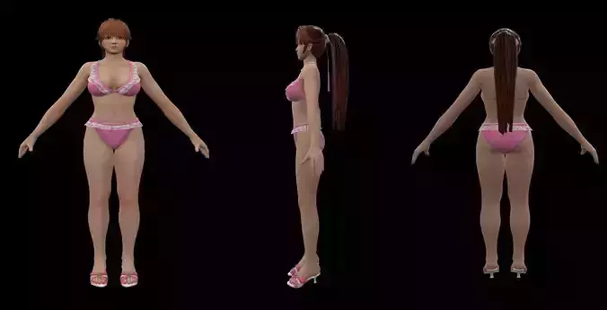 Model Bone Character - Kasumi Low-poly 3D model