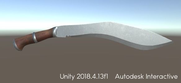 KukuriKnife knife with metal handle Low-poly 3D model_1