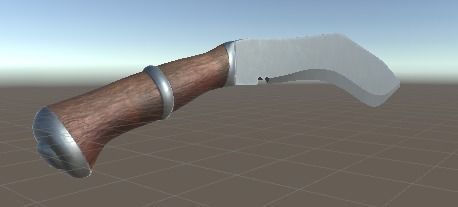 KukuriKnife knife with metal handle Low-poly 3D model_2