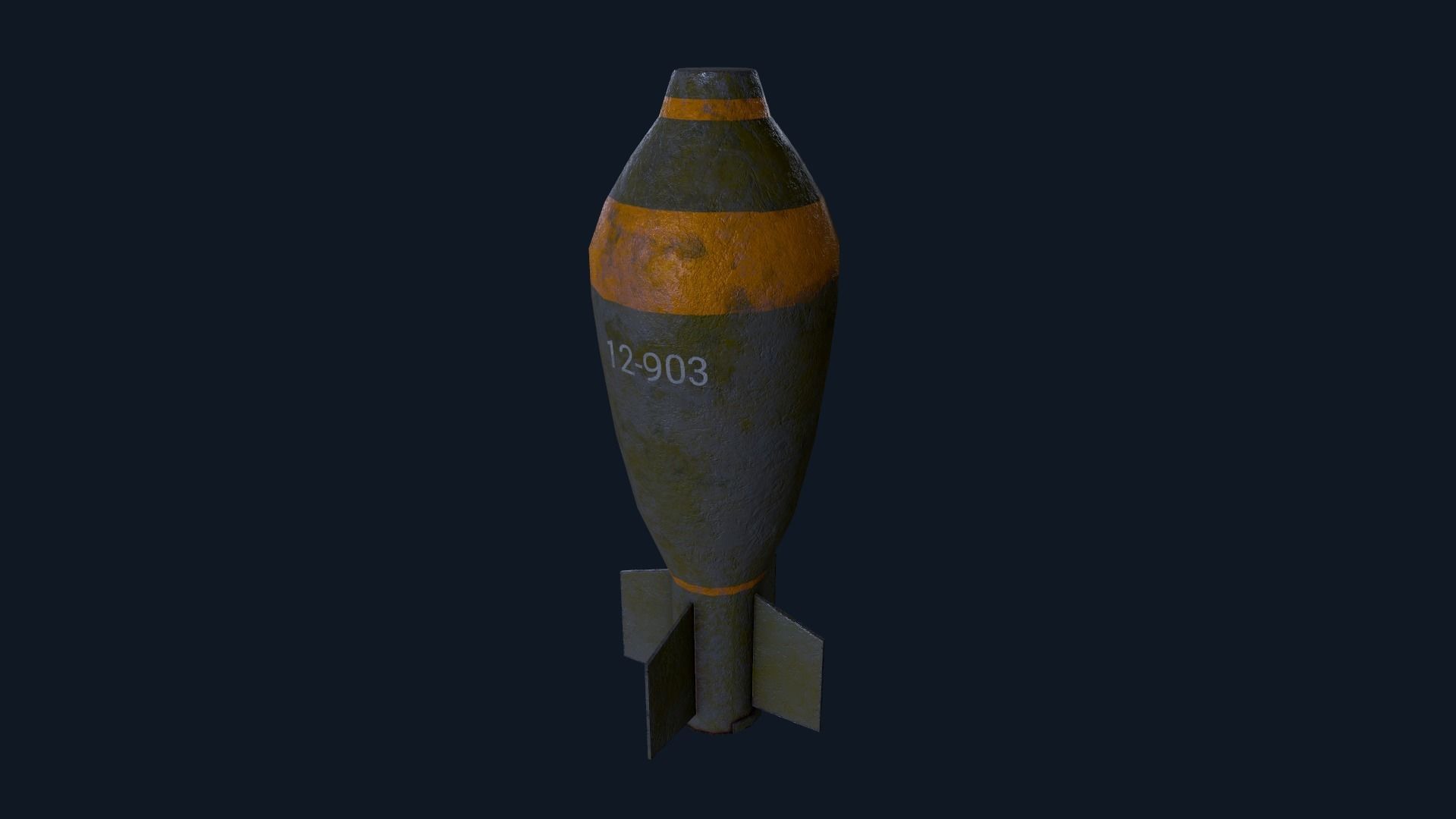 Torpedo old bomb Low-poly 3D model_2