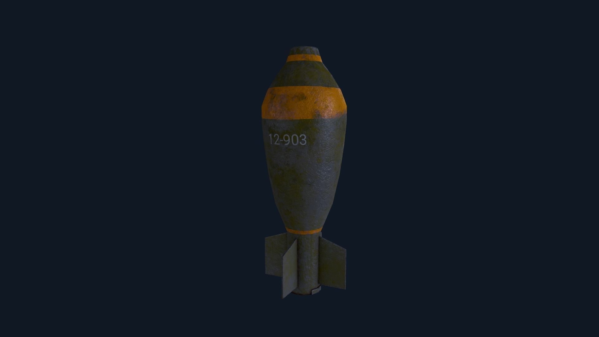Torpedo old bomb Low-poly 3D model_10