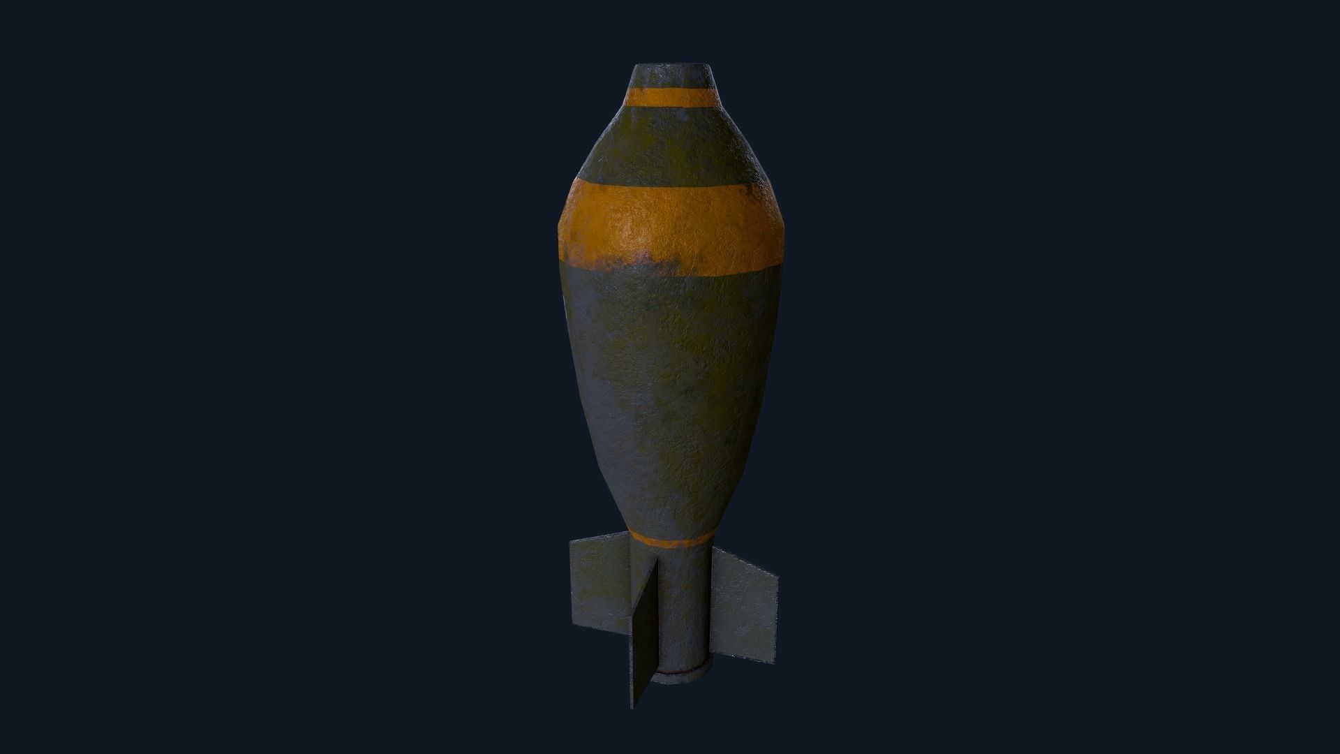 Torpedo old bomb Low-poly 3D model_3