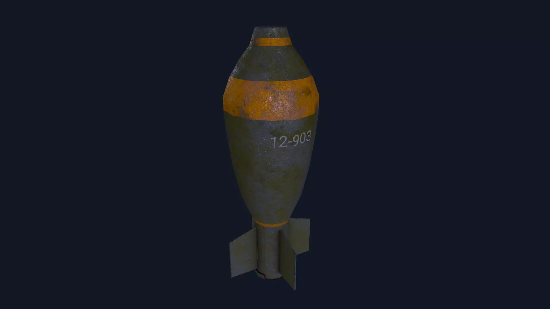 Torpedo old bomb Low-poly 3D model_0