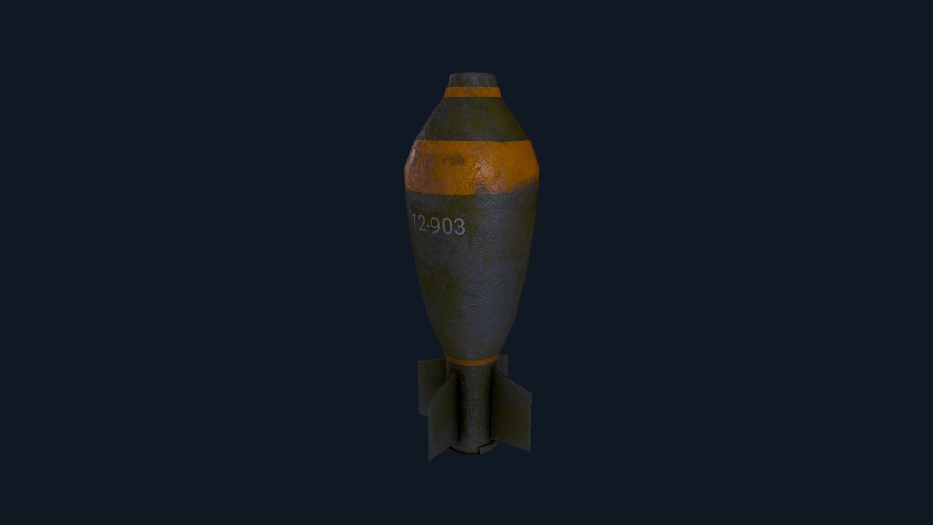 Torpedo old bomb Low-poly 3D model_11