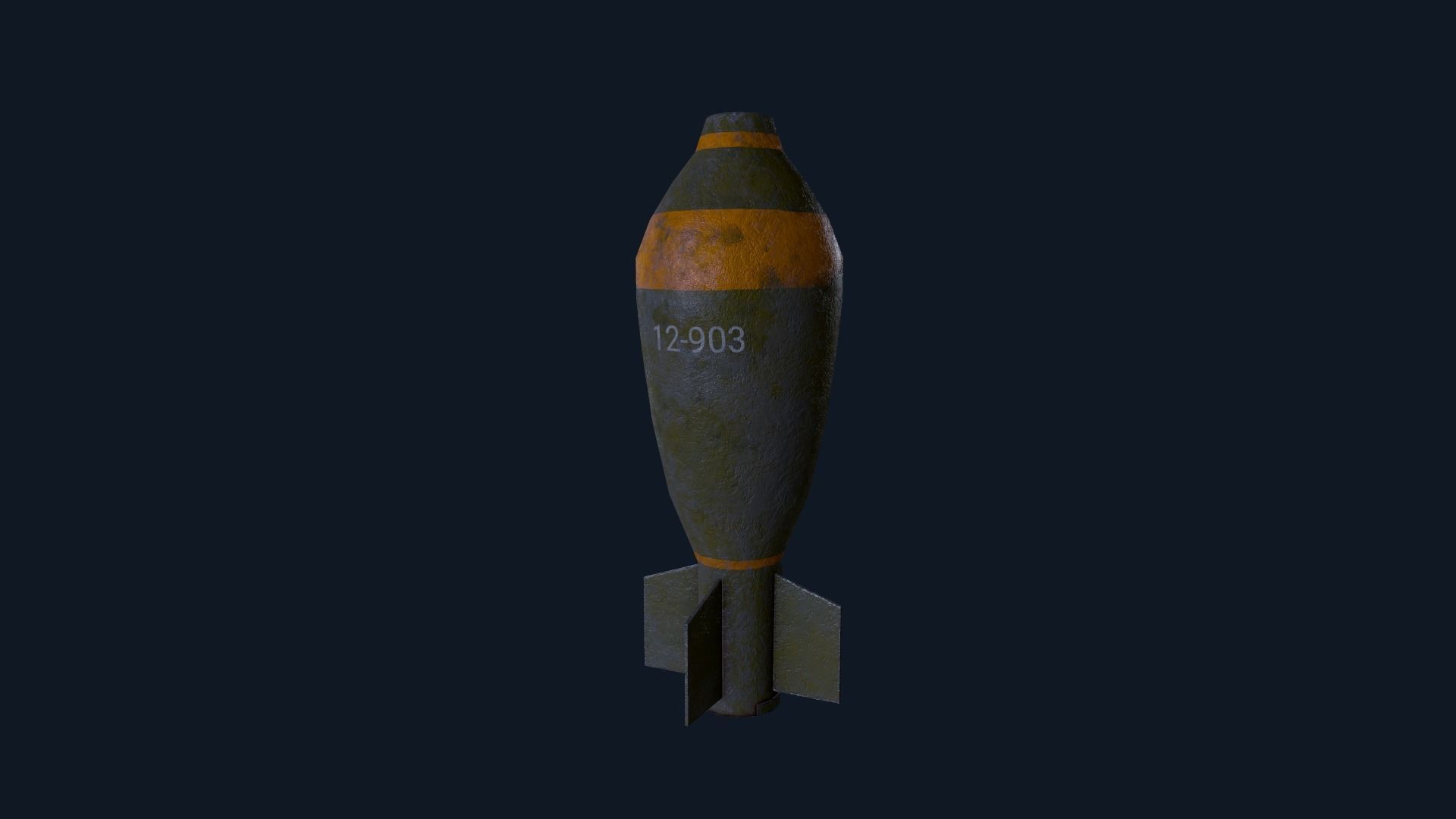 Torpedo old bomb Low-poly 3D model_9