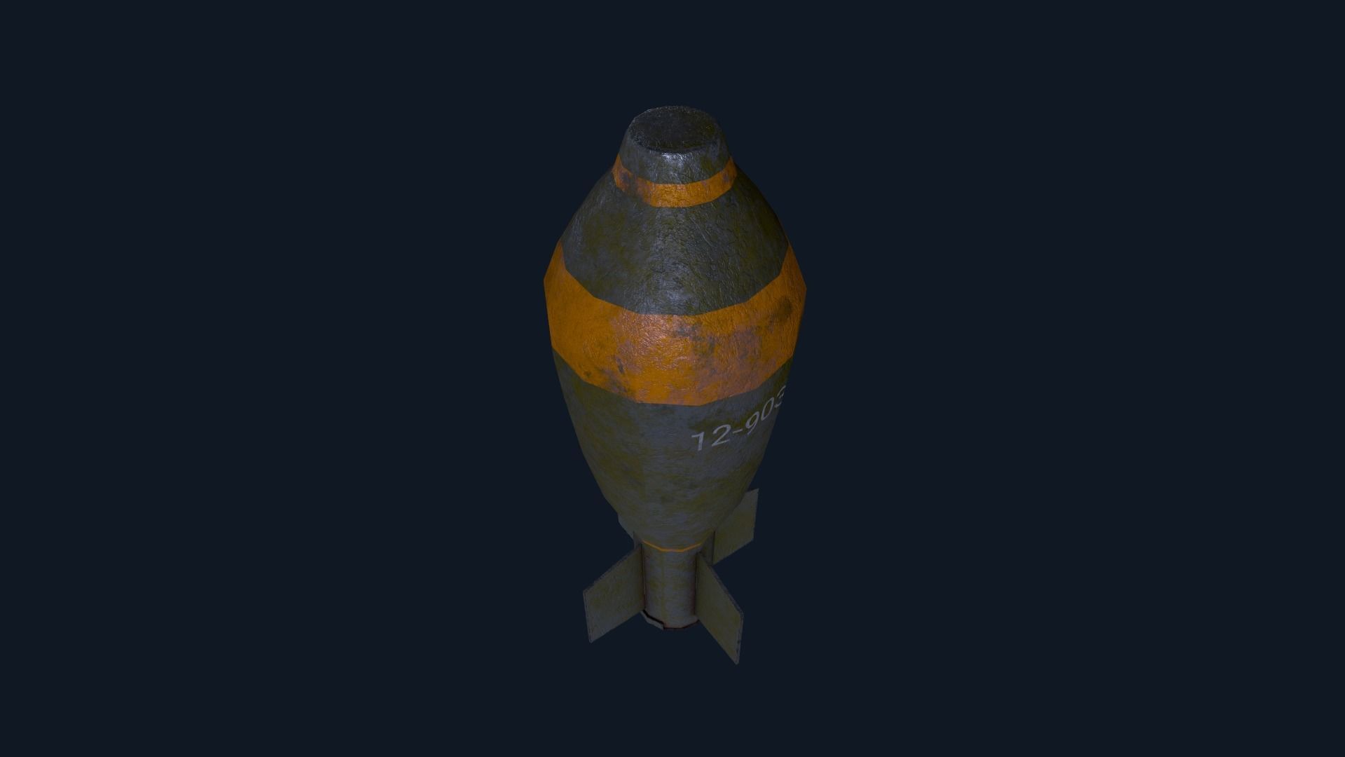 Torpedo old bomb Low-poly 3D model_7